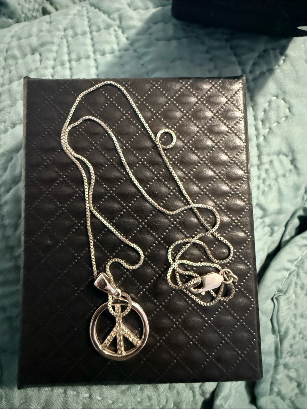 Kay Jewelers Silver Peace Sign Pendant Necklace